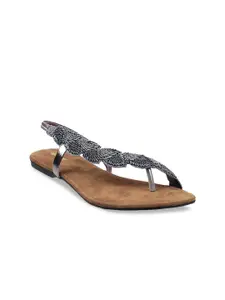 WALKWAY by Metro Women Grey Embellished One Toe Flats