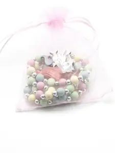 EL REGALO Girls Green & Pink Unicorn Necklace & Bracelet Jewellery Set