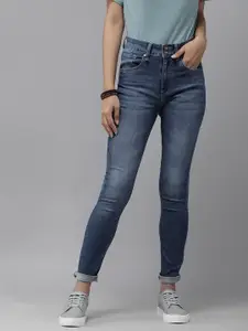 The Roadster Lifestyle Co Women Blue Skinny Fit High-Rise Light Fade Stretchable Jeans