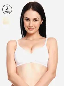 Innocence Pack Of 2 Solid T-Shirt Bras - Padded Non-Wired
