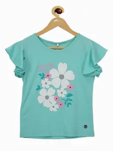 Tiny Girl Green Floral Printed Top