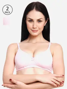 Innocence Pink Set Of 2 Heavily Padded Non Wired Bra