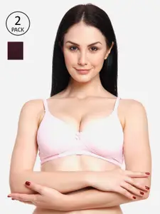 Innocence Pink & Purple Pack of 2 Heavily Padded Non Wired Everyday Bra