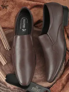 ALBERTO MORENO Men Brown Solid Formal Slip-On Shoes