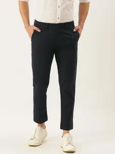 Peter England Casuals Men Navy Blue Slim Fit Chinos Trousers