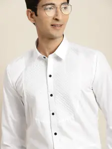 Hancock Men White Pure Cotton Slim Fit Formal Shirt