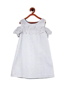 Miyo Girls White Solid A-Line Dress