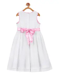 Miyo White Solid Cotton Dress