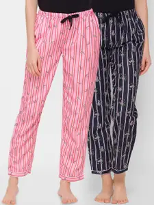 FashionRack Woman Pack of 2 Pink Striped Lounge Pants