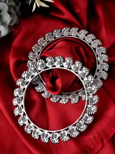 Silvermerc Designs Set of 2 Silver-Plated Oxidised Bangles