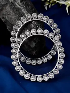 Silvermerc Designs Set Of 2 Oxidised Silver-Plated Bangles