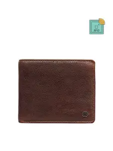 Eske Men Brown Leather Two Fold Wallet