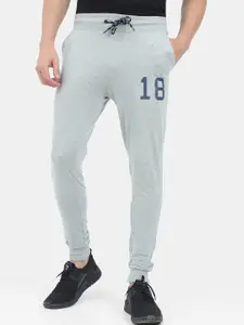 ARDEUR Men Grey Melange Solid Cotton Joggers