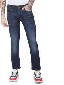 Flying Machine Men Navy Blue Michael Slim Tapered Fit Light Fade Stretchable Jeans