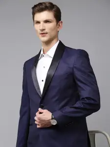 Arrow Self Design Tailored-Fit Single Breasted Formal Blazer