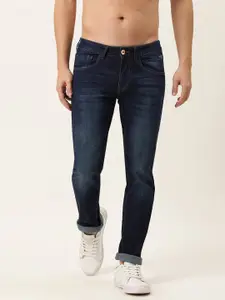 Flying Machine Men Blue Jackson Skinny Fit Low-Rise Heavy Fade Stretchable Jeans