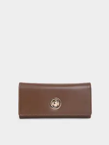 Vero Moda Women Brown Solid Three Fold Wallet