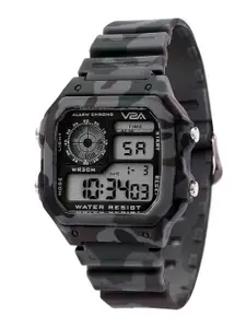 V2A Men Grey Dial & Camouflage Printed Straps Digital Multi Function Watch V2A-1299-Grey-Camo