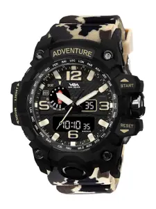 V2A Men Black Dial & Brown Analogue and Digital Multi Function Watch  V2A-1545MC-Khaki