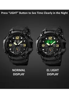 V2A Men Black Dial & Straps Analogue and Digital Multi Function Watch V2A-1637