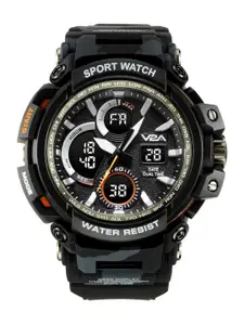 V2A Men Black Dial & Straps Analogue and Digital Multi Function Watch V2A-1708MC-Black
