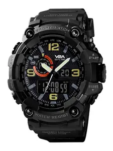 V2A Men Black Dial & Straps Analogue and Digital Multi Function Watch V2A-1520