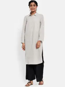 Fabindia Women Grey Pathani Kurta