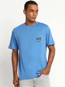Lee Men Blue Pockets Comfort Fit T-shirt
