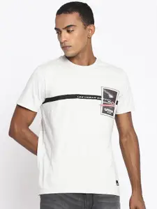 Lee Men Grey Typography Pockets Slim Fit T-shirt