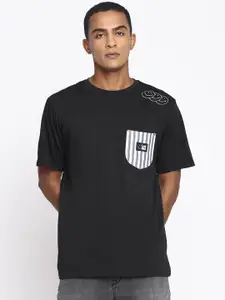 Lee Men Black Printed Relaxed Fit T-shirt