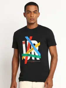 Lee Men Black Printed Slim Fit T-shirt