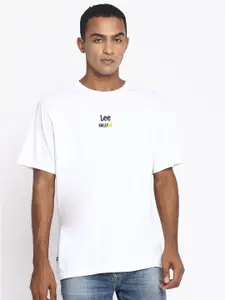 Lee Men White Comfort Fit T-shirt