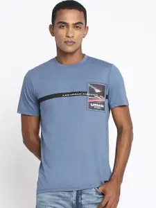 Lee Men Blue Typography Slim Fit T-shirt