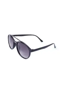 FUZOKU Men Black Full Rim Round Sunglasses with UV Protected Lens