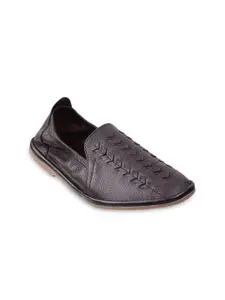 Mochi Men Brown Leather Shoe-Style Sandals