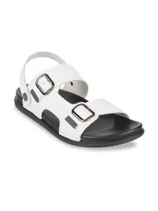 J.FONTINI J FONTINI Men White & Black Comfort Sandals