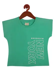 Tiny Girl Green Extended Sleeves Boxy Top