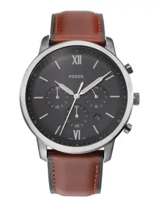 Fossil Men Black Neutra Leather Analogue Watch With Chronograph FS5512IT