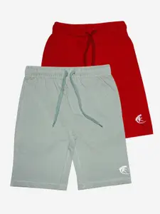 KiddoPanti Boys Red Cargo Shorts