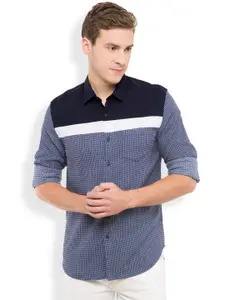 LOCOMOTIVE Men Blue Slim Fit Printed Casual Shirt
