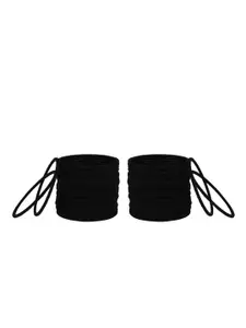 Arendelle Set Of 48 Black Solid Bangles
