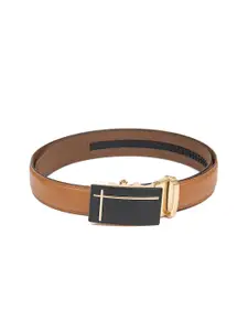 Calvadoss Men Tan Solid PU Belt