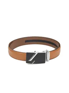 Calvadoss Men Tan Solid PU Belt