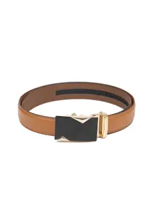 Calvadoss Men Tan Textured No Holes PU Belt