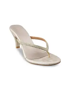 Metro Metro Gold-Toned Embellished Slim Sandals