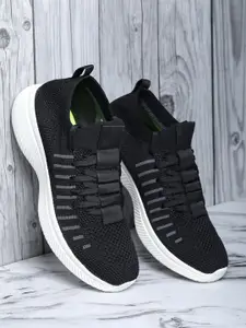 ABROS Men Black & White Running Shoes
