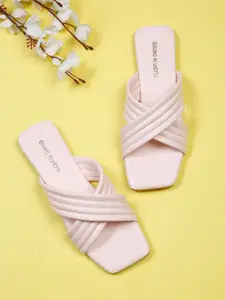 Bruno Manetti Women Pink Solid Open Toe Flats