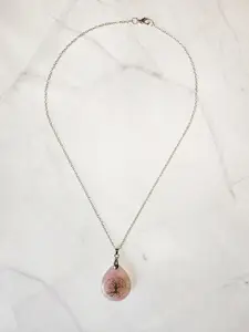 EL REGALO Pink & Silver-Toned Rose Quartz Necklace