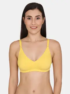 Zivame Yellow Solid Non-Padded Pure Cotton Bra