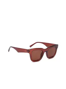 Marks & Spencer Marks & Spencer Women Clear Lens & Brown Rectangle Sunglasses